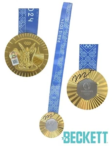 Noah Lyles signiert 2024 Paris Olympia USA GOLDMEDAILLE 100m BECKETT BAS AUTO LESEN - Bild 1 von 4