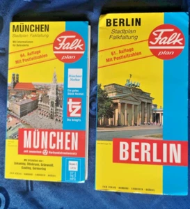 Falk Pläne MÜNCHEN 64.Auflage - BERLIN 61. Auflage Falkfaltung Stadtplan - Bild 1 von 4