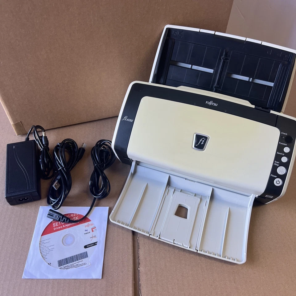 Read (118 Sold)Fujitsu fi-6130Z Scanner Full Package in Box(Yellowing Casing) - Image 1 of 4