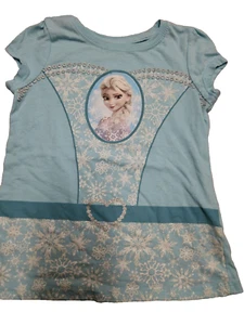 Frozen Elsa Blue with Sparkles Short Sleeve T-Shirt Top Lightweight 5T - Picture 1 of 4