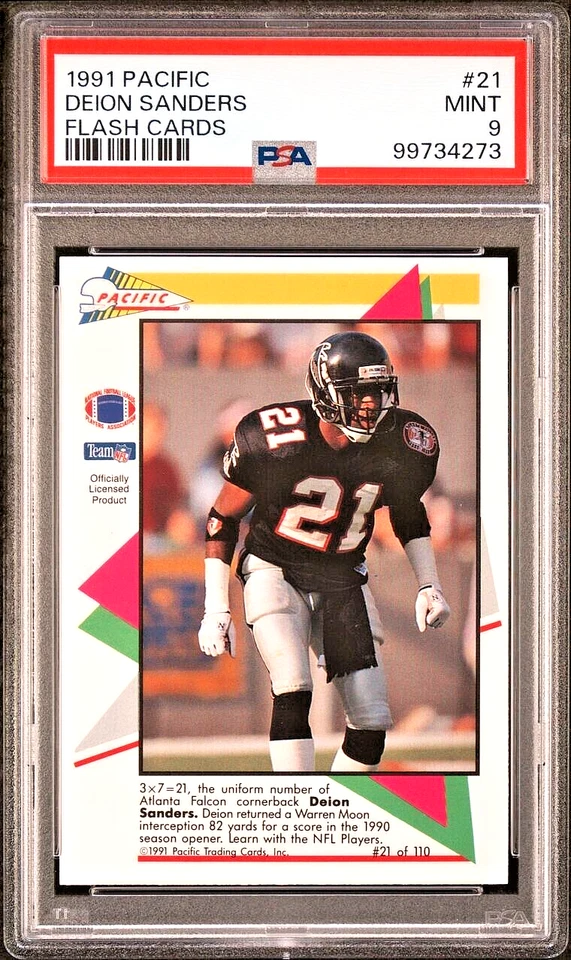 Pacific Deion Sanders #21 1991 (FLASH) PSA 9 como nuevo (raro: poco pop) Foto 1 de 2