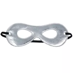 Child Shiny Silver Superhero Mask ~ KIDS HALLOWEEN COSTUME DANCE PARTY EYE MASK - Picture 1 of 2