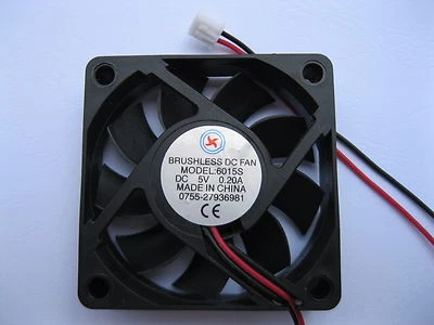 2 pcs Brushless DC Cooling Fan 9 Blade 5V 6015S 60x60x15mm 2 Wire Sleeve Bearing - Image 1 of 2