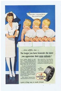 1945 Krankenschwester & Drillinge General Reifen Druckanzeige - Bild 1 von 1