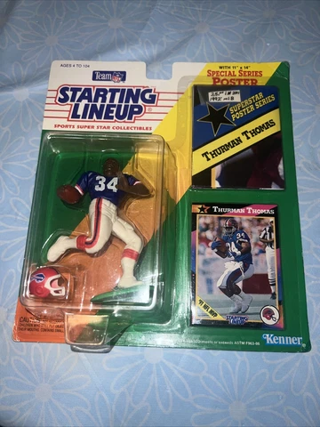 1992 THURMAN THOMAS Buffalo Bills Mafia Starting Lineup + Poster Cover