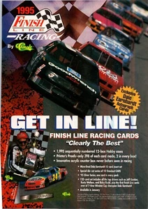 VINTAGE 1995 FINISH LINE RACING NASCAR TRADING CARDS PRINT AD - Picture 1 of 1