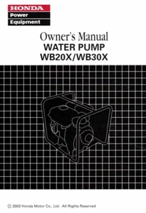 Bomba de agua manual del propietario original Honda WB20X WB30X - Imagen 1 de 2