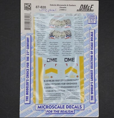 MICROSCALE HO DECAL  DIESELS UMTZ PHASE 1 -  # 87-820 - Image 1 of 2