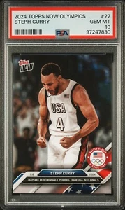 2024 Topps Now Olympics 22 Steph Curry 36 Point Performance Team USA PSA 10 - Picture 1 of 2
