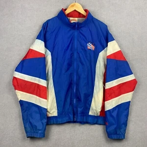Vintage Nutmeg Mills Soccer Jacket Mens XL Blue White Red World Cup USA 94 - Picture 1 of 15