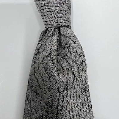 Corbata de hombre Versace Collection 100 % seda diseño original plateada vintage nueva con etiquetas Foto 1 de 4