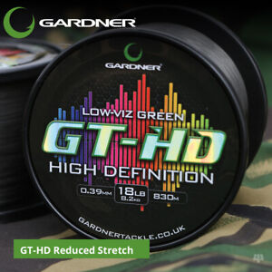 Gardner Tackle GT-HD Reduced Stretch - Carp Barbel Pike Bream Tench Fishing Line