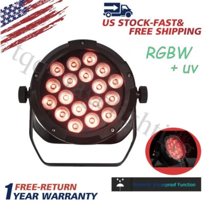 IP67 Waterproof LED Par Can Light 18x15W RGBWA+UV Outdoor Stage Lights DJ Party - Image 1 of 4
