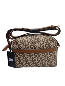 DKNY Faye Zip Top Small Logo Camera Crossbody Bag Brown - Picture 1 of 12