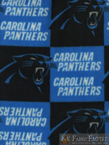 NFL Carolina Panthers Block Edition Licensed Fleece Fabric  / 58 Wide / SOLD BTY - Picture 1 of 1