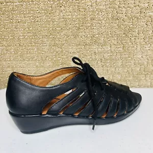Scarpe L'Amour Des Pieds donna 6,5 Bellina nere NuBuck Ghillie scamosciate NUOVE - Foto 1 di 9