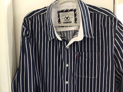 Men’s Company 81 Blue White Striped Button Down Long Sleeve Shirt Size XXL - Image 1 of 4