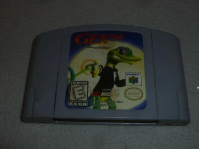 NINTENDO N64 VIDEO GAME CARTRIDGE ONLY GEX 64 ENTER THE GECKO CART MIDWAY - Image 1 of 2