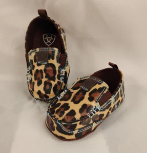 Ariat Girls 6-9m Western Casual LIL’ STOMPERS Natalie Leopard Brown/ Turquoise - Picture 1 of 10