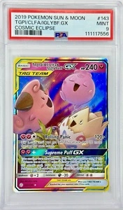 PSA 9 Cosmic Eclipse Togepi & Cleffa & Igglybuff GX #143 - 2019 Pokemon 143/236 - Picture 1 of 1