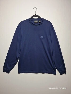 Camisa Antigua Para Hombre Grande Azul Algodón Elástico Árbol Doblado Cuello Redondo Manga Larga Foto 1 de 4