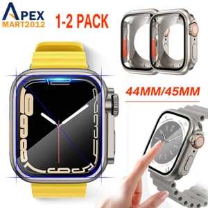 1/2x Case Screen Protector For Apple Watch Series 9 8 7 6 SE Change Ultra 44/45 - Picture 1 of 10