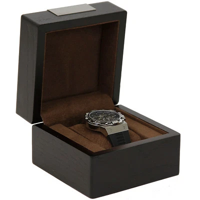 TSBX100BRN Engravable Single Watch Box 1 Extra Large Watch Espresso Brown Wood - Image 1 of 4