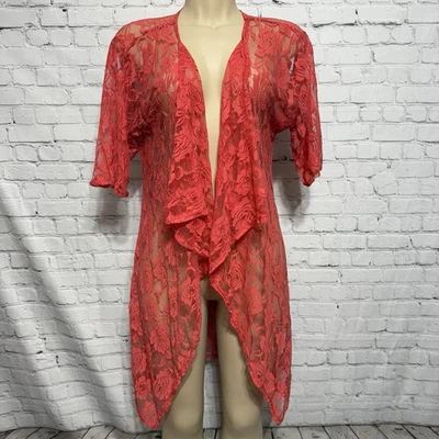 Cárdigan LuLaRoe Lindsay Kimono Encaje Talla Pequeña Coral Foto 1 de 4
