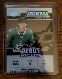 Wyatt Johnston Acetate Debut Ticket Access /249 2022-23 UD Credentials RC - Picture 1 of 2