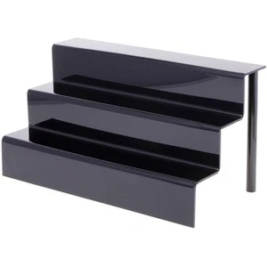 Plymor schwarze Acryl 3-stufige Display Treppe, 9,5" Höhe x 18" Breite x 9,5" Tiefe - Bild 1 von 1