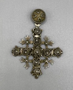 Signiert CCC TAXCO 1,75" Jerusalem 925 Sterling Silber Kreuzfahrer Kreuz Anhänger Mexiko - Bild 1 von 5