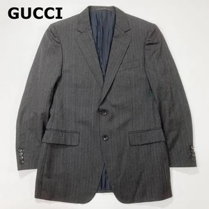 Authentic Gucci Men's Tailored Suit Jacket with Gray Stripes in Size Large 48R - Picture 1 of 24