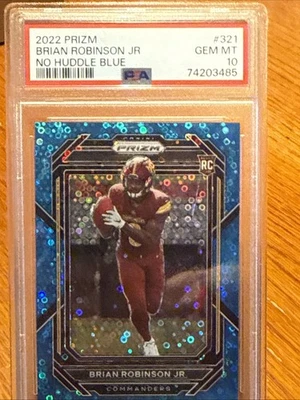 2022 PANINI PRIZM NO HUDDLE BLUE #321 BRIAN ROBINSON JR 17/79 PSA 10 *See notes - Image 1 of 4