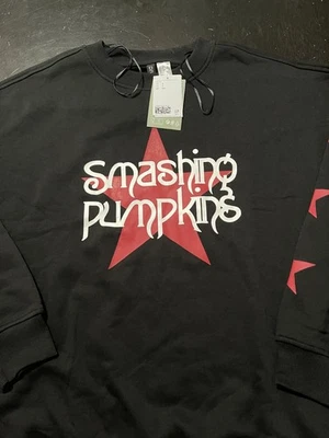 Official Smashing Pumpkins Oversized H&M Graphic Sweatshirt, Black, Size: Small - Image 1 of 4