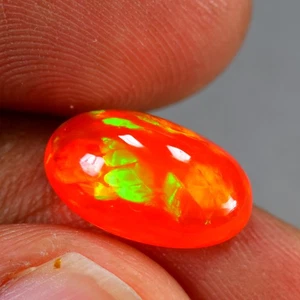 Notable piedra preciosa de ópalo de fuego naranja rojizo natural juego multicolor 3D de 2,78 quilates - Imagen 1 de 1