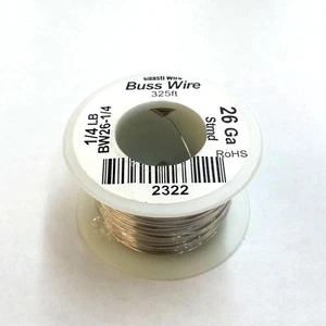 BW26-1/4, 26 Gauge Tinned Copper Bus Wire, 1/4 Pound Roll (325' Approx.) 26AWG - Picture 1 of 1