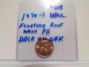 1-1970-S Lincoln Uncl Penny Floating Roof, Weak FG + Obv Dble`ing Error`s #018 - Picture 1 of 15