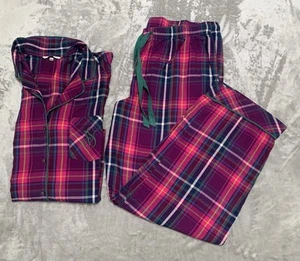 Conjunto de pijama Victoria Secret para mujer XL púrpura a cuadros camisa pantalones 2 piezas pijamas bordados - Imagen 1 de 17