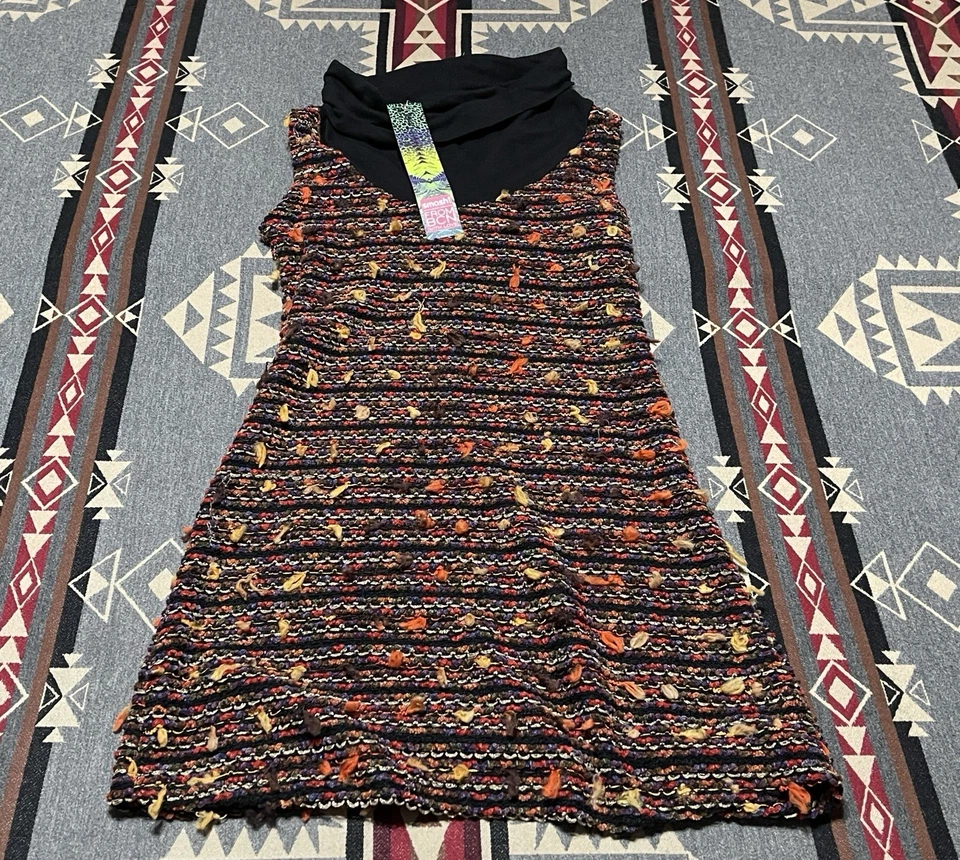 Vestido Smash Barcelona malha L multicolorido sem mangas novo com etiquetas T39 - Imagem 1 de 4