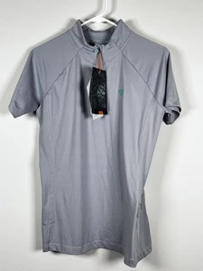 Aubrion Women's Shirt Sz L Gray Equestrian Horse Riding Highgate Short Sleeve - Picture 1 of 9