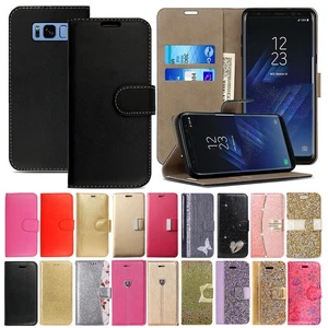 Case For Samsung Galaxy S8 / S8 Plus Leather Flip Wallet Card Holder Phone Cover - Picture 1 of 31