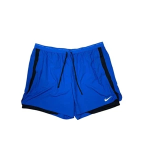Nike Men's Dri-FIT Stride 2-in-1 7" Game Royal Black Running Shorts Size 4XL - Picture 1 of 8