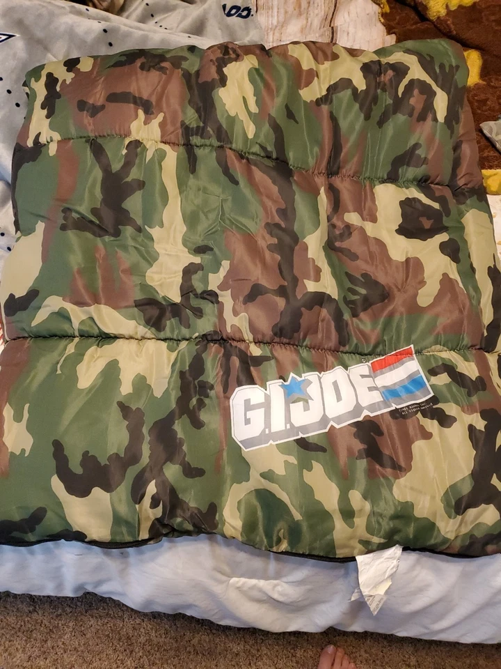 复古 1984 孩之宝 GI Joe 睡袋 儿童 青少年迷彩 军队 — 第 1/4 张图片
