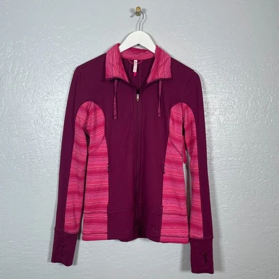 Moving Comfort Women M Maroon Pink Crimson Foxie Full Zip Coat Jacket Pocket Run - Image 1 of 4