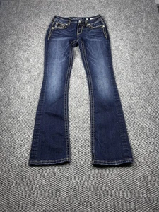 Miss Me Jeans Womens 27 Signature Boot Bootcut Rhinestone Flap Pockets Blue - Picture 1 of 10
