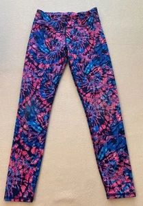 Athletic Works Leggings Girls Medium Multicolor Tie Dye Stretch Elastic Waist - Picture 1 of 8