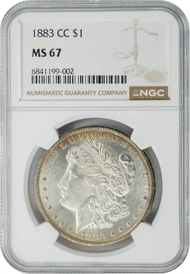 1883-CC Morgan Silver Dollar $ MS67 NGC 950514-63 - Image 1 of 4