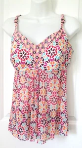 Croft & Barrow Tankini Badeanzug Oberteil Mehrfarbig Mesh Gr. 16 - Bild 1 von 8