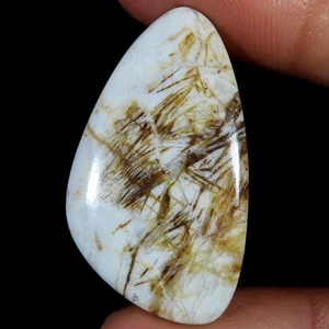 natural RUTILE OPALITE oval cabochon loose gemstone 30.40 Carat. (21x38x04 mm) - Picture 1 of 6