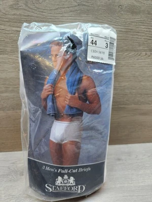 3 Pares De Colección Para Hombre Stafford Essentials Calzoncillos Tighty Blancos Azul Dorado Banda Talla 44 Foto 1 de 4